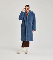 Urban Bliss Blue Teddy Long Coat